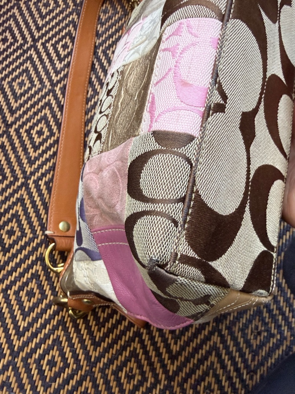 Vintage Y2K COACH Multicolor signature Patchwork Mini Hobo Demi Bag - F11708 - Picture 10 of 16